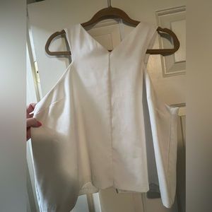 Top shop white split neck top